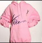 Pink with Purple Yike Ladies Embroidery Hoodies