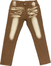 Load image into Gallery viewer, Brown Jeans with White Yike Mens Pants
