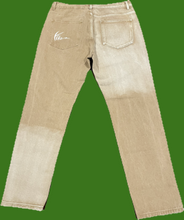 Load image into Gallery viewer, Light Brown Jeans with White Yike Mens pants
