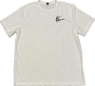 White Short Sleeve with Black Yike Mens Yike Casual Shirts