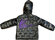 Load image into Gallery viewer, Kids black with Purple Puffy Coats
