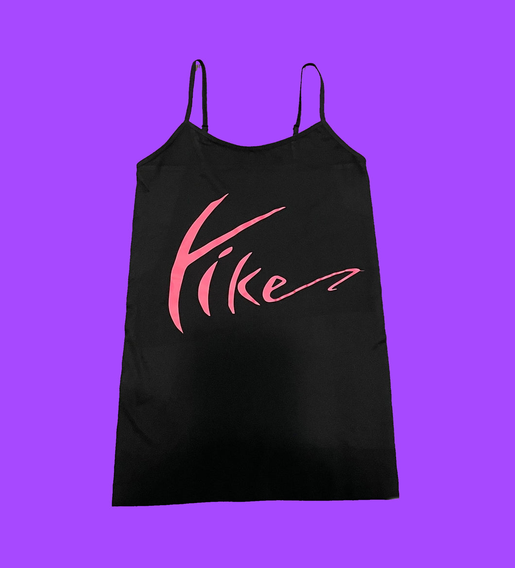 Women T-Shirts Black/Pink Strap Tank Top