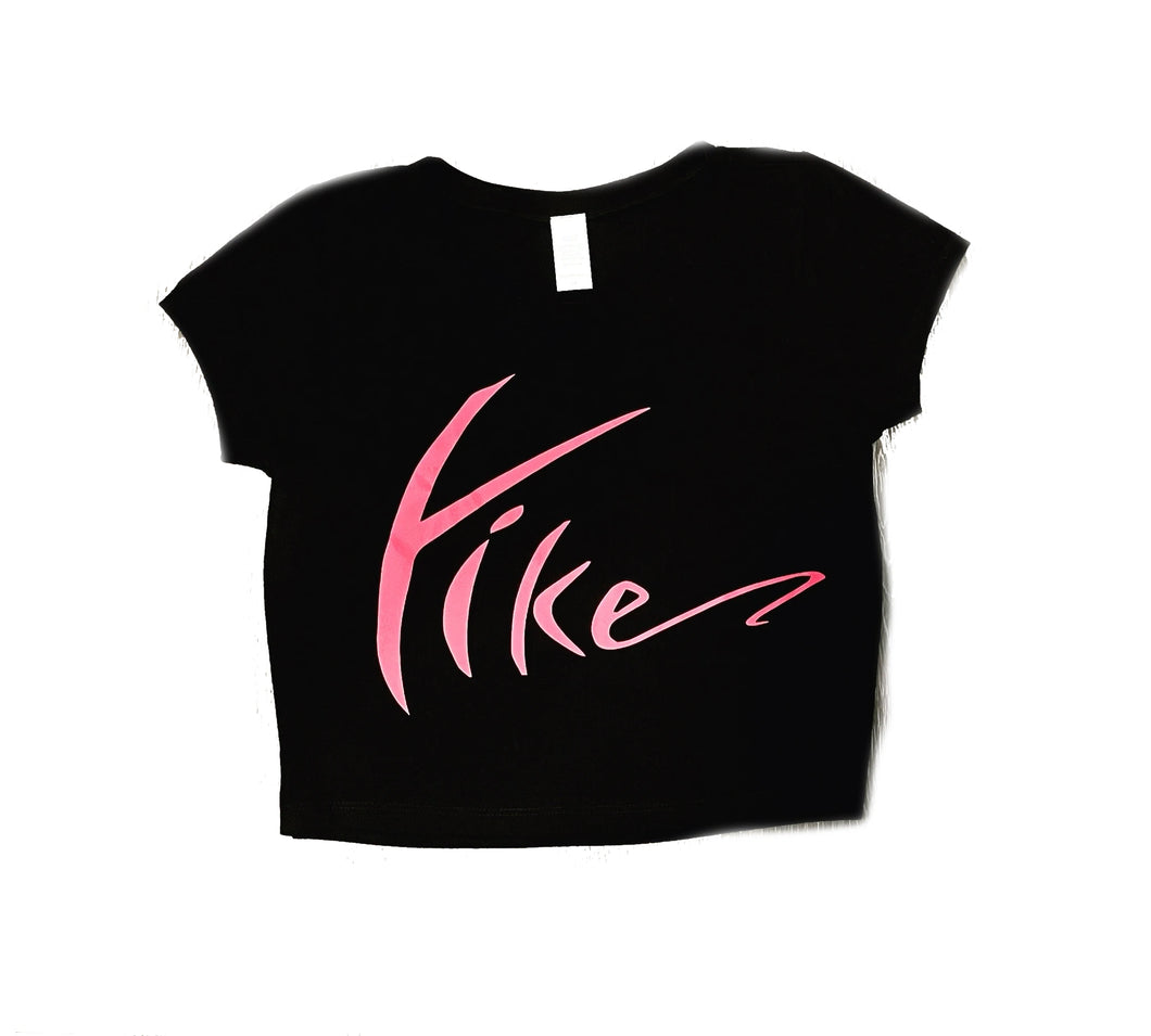 Women T-Shirts Black/Pink Crop top